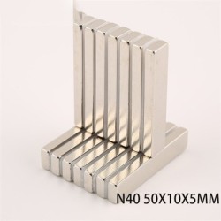 N40 - magnete al neodimio - forte blocco rettangolare - 50mm * 10mm * 5mm