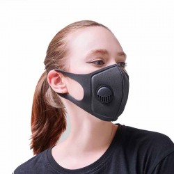 Mascherina protettiva viso/bocca - antipolvere - antinquinamento - con valvola aria - riutilizzabile