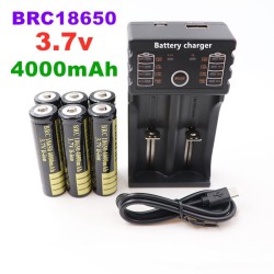 Batteria Li-on originale 18650 - 3,7 V - 4000 mAh - ricaricabile - caricatore USB