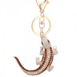 Crystal crocodile - metal keychainKeyrings