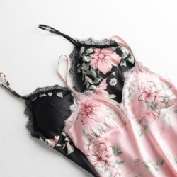 Chemise de nuit florale sexy - mini robe