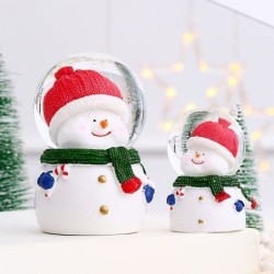 Natale Babbo Natale / pupazzo di neve - globo di neve - con LED