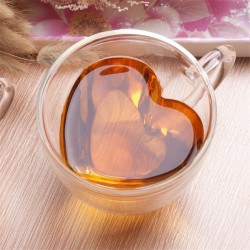 Bicchiere a forma di cuore - doppia parete - tazza da caffè/tè