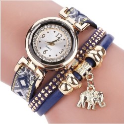 Bracciale multistrato - con orologio / strass / elefante