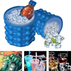 Fabbricatore di palline di ghiaccio in silicone - secchiello - raffredda bottiglie - con coperchio