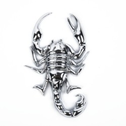 Scorpion argenté - emblème en métal - autocollant de voiture