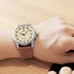 NAVIFORCE - montre de sport classique - quartz - bracelet cuir - étanche