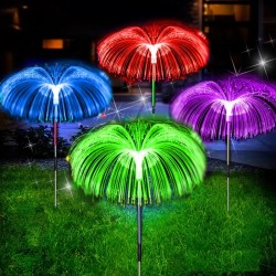 Lampe solaire de jardin - étanche - méduse colorée en fibre optique