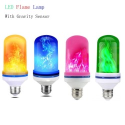 Lampe flamme LED - avec capteur de gravité - 4 modes - E27 - 5W