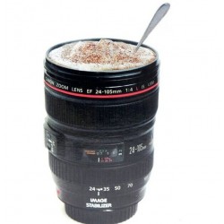 Tazza da caffè in plastica - design obiettivo della fotocamera - 420 ml