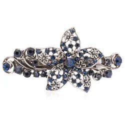 Fiore di cristallo blu - elegante forcina per capelli