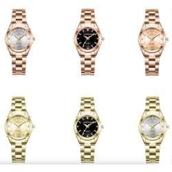 CHRONOS - orologio al quarzo dorato di lusso - acciaio inossidabile