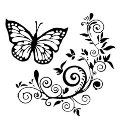 Adesivo decorativo per auto - farfalla / fiori