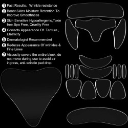 Autocollants visage en silicone - réutilisables - élimination des rides / lifting - 11 pièces