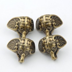 Gambe decorative di protezione per mobili - elefante antico - bronzo vintage - 8 pezzi