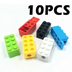 Taille-crayon en forme de blocs de construction - plastique - 10 pièces