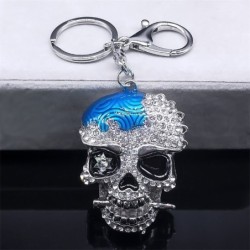 Tête de mort en cristal argenté - porte-clés