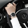 OUKESHI - Montre à quartz en acier inoxydable - bracelet cuir