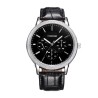 OUKESHI - Montre à quartz en acier inoxydable - bracelet cuir