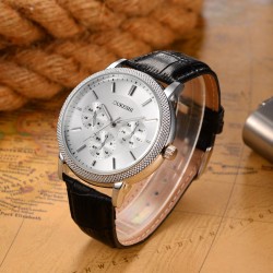OUKESHI - Orologio al quarzo in acciaio inossidabile - cinturino in pelle