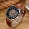 OUKESHI - elegante orologio al quarzo in acciaio inossidabile - cinturino in pelle