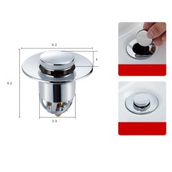 Kitchen / bathroom sink plug - pop-up buttonSink strainers