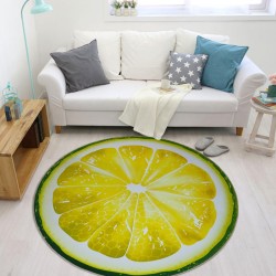 Tapis rond décoratif - motif fruits - citron