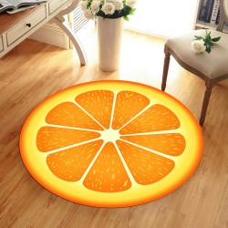 Tappeto decorativo rotondo - motivo frutta - arancione