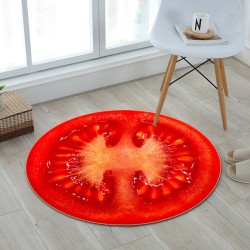 Decorative round carpet - fruit pattern - tomatoCarpets