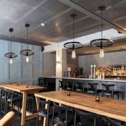 Vintage ceiling lamp - iron wheelCeiling lights