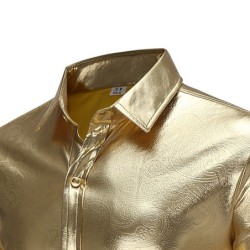 Fashionable shiny metallic long sleeve shirtT-shirts