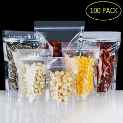 Sacs de rangement en plastique transparent - zip-lock - 100 pièces