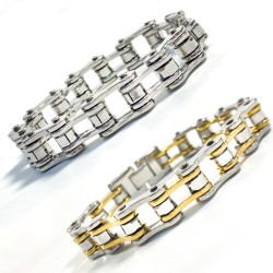 Bracciale in acciaio inossidabile - design catena motociclistica