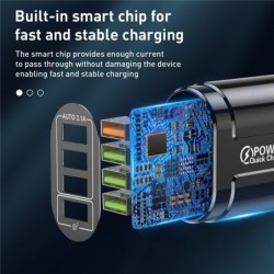 Caricabatterie USB a 4 porte - ricarica rapida QC 3.0 - 48 W