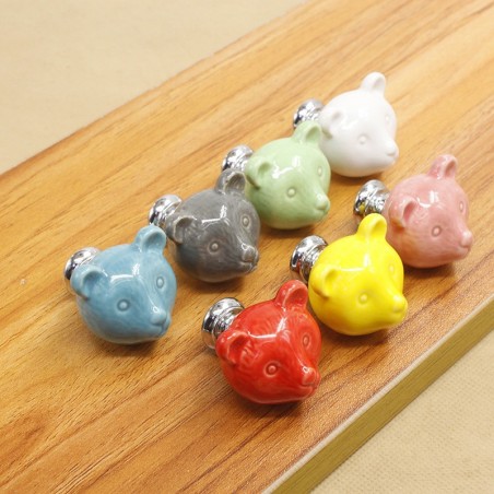 3D ceramic bear - furniture handles - knobsFurniture