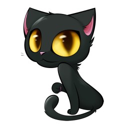 Gatto nero dagli occhi grandi - adesivo per auto