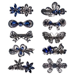 Épingle à cheveux élégante - cristaux bleus - fleurs - papillons - noeuds papillon