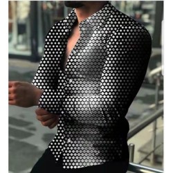 Camicia elegante a maniche lunghe - stampa geometrica