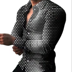 Chemise élégante à manches longues - imprimé géométrique