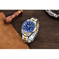 Pagani Design - orologio automatico in acciaio inossidabile - impermeabile - oro/blu