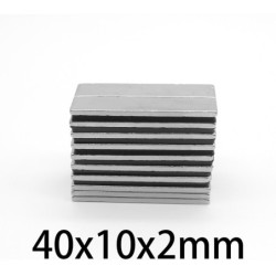 N35 - aimant néodyme - bloc rectangulaire puissant - 40mm * 10mm * 2mm