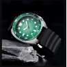 LIGE - Orologio al quarzo in acciaio inossidabile - impermeabile - cinturino in silicone - verde