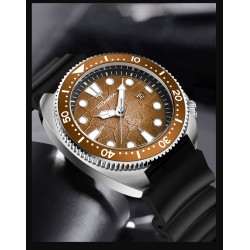 LIGE - Orologio al quarzo in acciaio inossidabile - impermeabile - cinturino in silicone - marrone