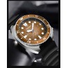 LIGE - Orologio al quarzo in acciaio inossidabile - impermeabile - cinturino in silicone - marrone
