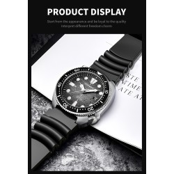 LIGE - Orologio al quarzo in acciaio inossidabile - impermeabile - cinturino in silicone - nero