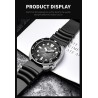 LIGE - Orologio al quarzo in acciaio inossidabile - impermeabile - cinturino in silicone - nero