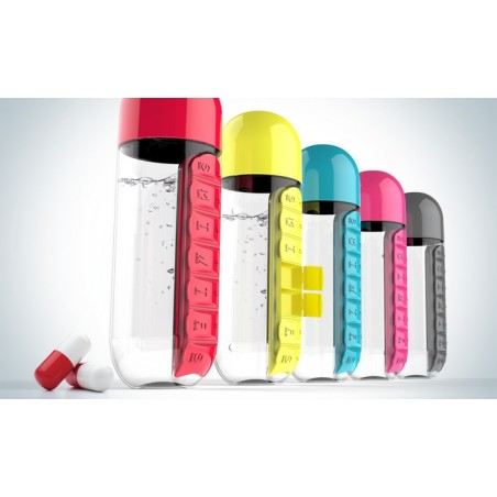 Daily pill organizer - box - water bottle - leak-proof - 600mlWater bottles