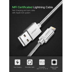 Ugreen - 24A MFi - da USB a Lightning - cavo dati - caricabatterie rapido
