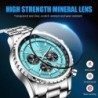 LIGE - orologio al quarzo di lusso - luminoso - acciaio inossidabile - impermeabile - blu