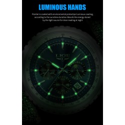 LIGE - orologio al quarzo di lusso - luminoso - acciaio inossidabile - impermeabile - blu